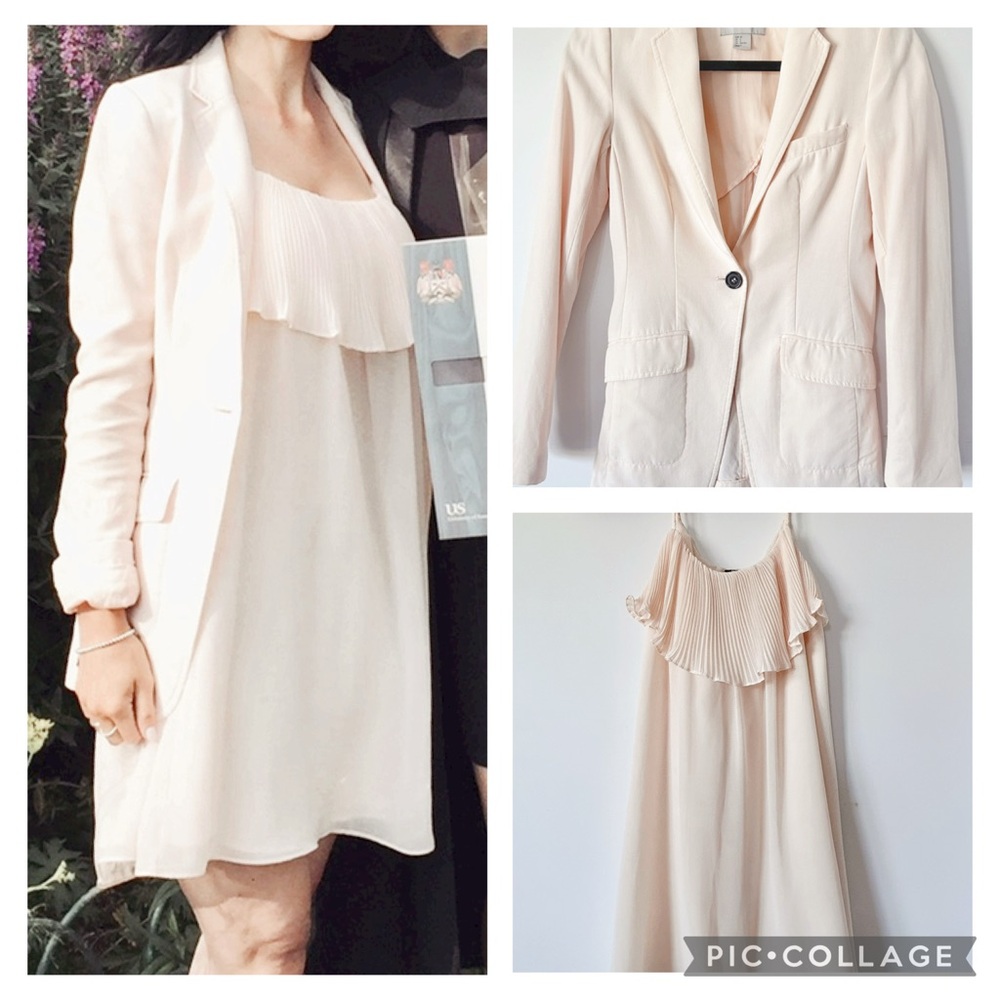Chic Pink Blazer and Dress Set
